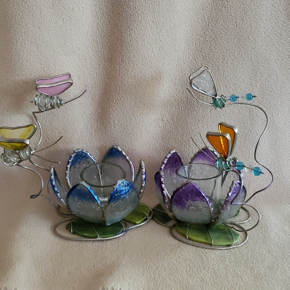 Pair of Butterflie tealight holders